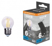 LED P 6Вт E27 4200K P45 FIL